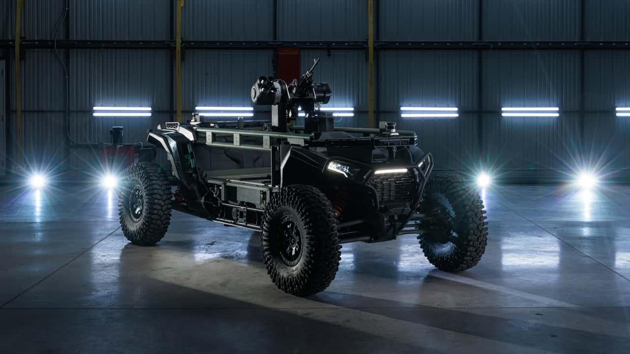 America screams with this Polaris RZR Drone equipped with a machine gun and capable of carrying a 1,000-pound payload.